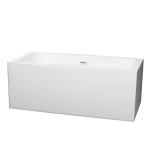 60 Inch Freestanding Bathtub in White, Shiny White Drain and Overflow Trim