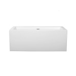 60 Inch Freestanding Bathtub in White, Shiny White Drain and Overflow Trim