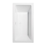 60 Inch Freestanding Bathtub in White, Shiny White Drain and Overflow Trim
