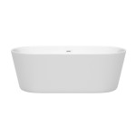 67 Inch Freestanding Bathtub in White, Shiny White Drain and Overflow Trim