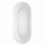 71 Inch Freestanding Bathtub in White, Shiny White Drain and Overflow Trim
