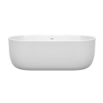 67 Inch Freestanding Bathtub in White, Shiny White Drain and Overflow Trim