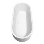 71 Inch Freestanding Bathtub in White, Shiny White Drain and Overflow Trim