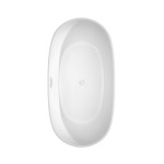 60 Inch Freestanding Bathtub in White, Shiny White Drain and Overflow Trim