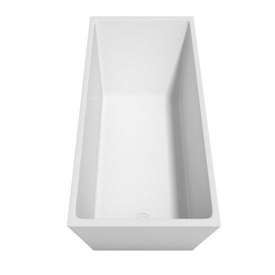 67 Inch Freestanding Bathtub in White, Shiny White Drain and Overflow Trim