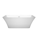 59 Inch Freestanding Bathtub in White, Shiny White Drain and Overflow Trim