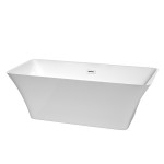 67 Inch Freestanding Bathtub in White, Shiny White Drain and Overflow Trim