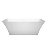 67 Inch Freestanding Bathtub in White, Shiny White Drain and Overflow Trim