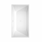 59 Inch Freestanding Bathtub in White, Shiny White Drain and Overflow Trim