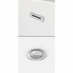 59 Inch Freestanding Bathtub in Matte White, Chrome Drain, Overflow Trim