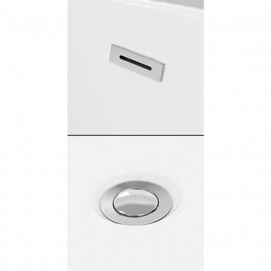59 Inch Freestanding Bathtub in Matte White, Chrome Drain, Overflow Trim