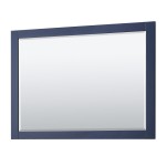 48 Inch Single Bathroom Vanity in Dark Blue, White Cultured Marble Countertop, Sink, 46 Inch Mirror