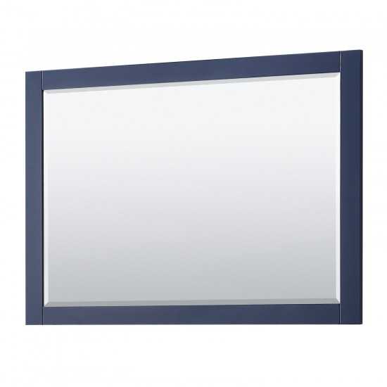 48 Inch Single Bathroom Vanity in Dark Blue, White Cultured Marble Countertop, Sink, 46 Inch Mirror