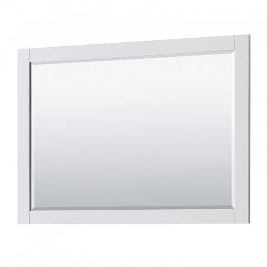 48 Inch Single Bathroom Vanity in White, White Cultured Marble Countertop, Sink, 46 Inch Mirror