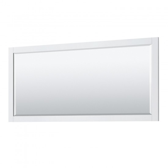 80 Inch Double Bathroom Vanity in White, White Cultured Marble Countertop, Sinks, 70 Inch Mirror
