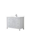 48 Inch Single Bathroom Vanity in White, White Cultured Marble Countertop, Sink, No Mirror