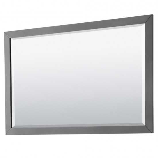 60 Inch Double Bathroom Vanity in Dark Gray, White Cultured Marble Countertop, Sinks, 58 Inch Mirror