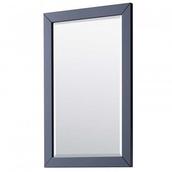30 Inch Single Bathroom Vanity in Dark Blue, Light-Vein Carrara Cultured Marble Countertop, Sink, 24 Inch Mirror
