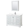 48 Inch Single Bathroom Vanity in White, White Cultured Marble Countertop, Sink, Medicine Cabinet