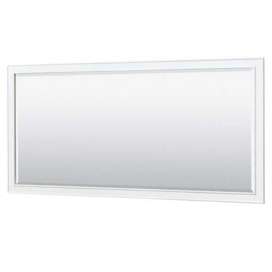 80 Inch Double Bathroom Vanity in White, White Cultured Marble Countertop, Sinks, 70 Inch Mirror