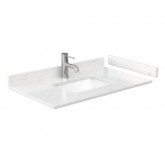 36 Inch Single Bathroom Vanity in Dark Gray, Light-Vein Carrara Cultured Marble Countertop, Sink, No Mirror
