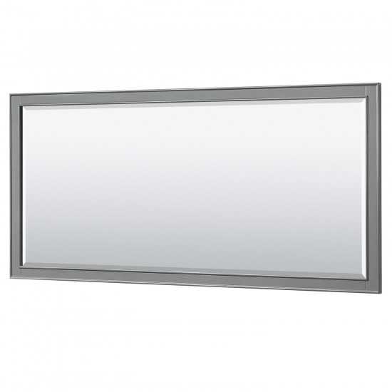 80 Inch Double Bathroom Vanity in Dark Gray, Light-Vein Carrara Cultured Marble Countertop, Sinks, 70 Inch Mirror