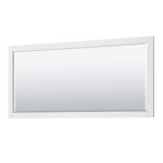 80 Inch Double Bathroom Vanity in White, White Cultured Marble Countertop, Sinks, 70 Inch Mirror, Gold Trim