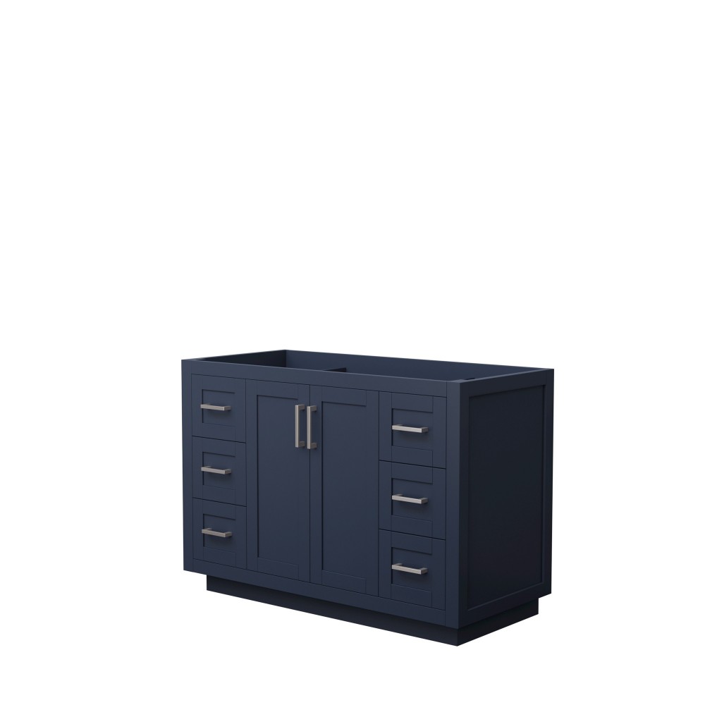 48 Inch Single Bathroom Vanity in Dark Blue, No Countertop, No Sink, Nickel Trim