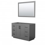 48 Inch Single Bathroom Vanity in Dark Gray, No Countertop, No Sink, Black Trim, 46 Inch Mirror