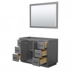 48 Inch Single Bathroom Vanity in Dark Gray, No Countertop, No Sink, Black Trim, 46 Inch Mirror