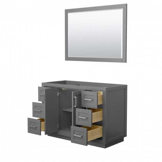 48 Inch Single Bathroom Vanity in Dark Gray, No Countertop, No Sink, Nickel Trim, 46 Inch Mirror