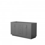 60 Inch Double Bathroom Vanity in Dark Gray, No Countertop, No Sink, Nickel Trim