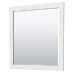 36 Inch Single Bathroom Vanity in White, White Carrara Marble Countertop, Sink, Nickel Trim, 34 Inch Mirror