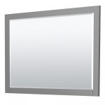 48 Inch Single Bathroom Vanity in Dark Gray, White Cultured Marble Countertop, Sink, Nickel Trim, 46 Inch Mirror