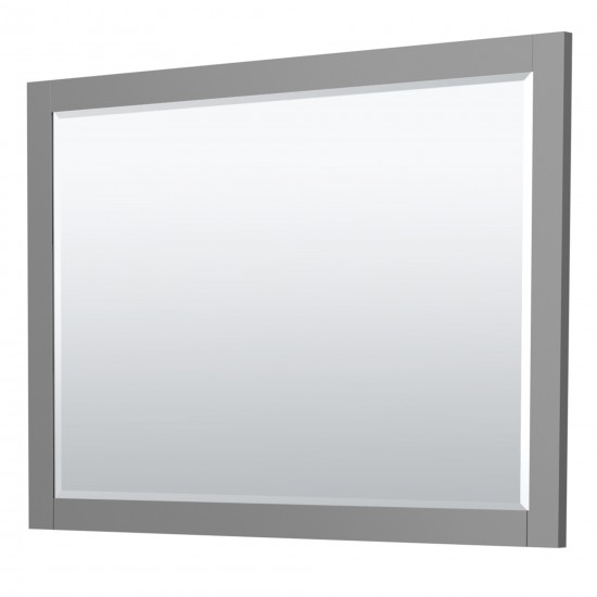 48 Inch Single Bathroom Vanity in Dark Gray, White Cultured Marble Countertop, Sink, Nickel Trim, 46 Inch Mirror