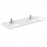 72 Inch Double Bathroom Vanity in Dark Blue, Light-Vein Carrara Cultured Marble Countertop, Sinks, Gold Trim