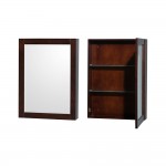 30 Inch Single Bathroom Vanity in Espresso, White Cultured Marble Countertop, Sink, Medicine Cabinet