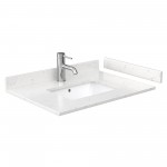 30 Inch Single Bathroom Vanity in Dark Gray, Carrara Cultured Marble Countertop, Sink, 24 Inch Mirror