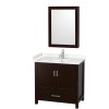 36 Inch Single Bathroom Vanity in Espresso, Carrara Cultured Marble Countertop, Sink, Medicine Cabinet