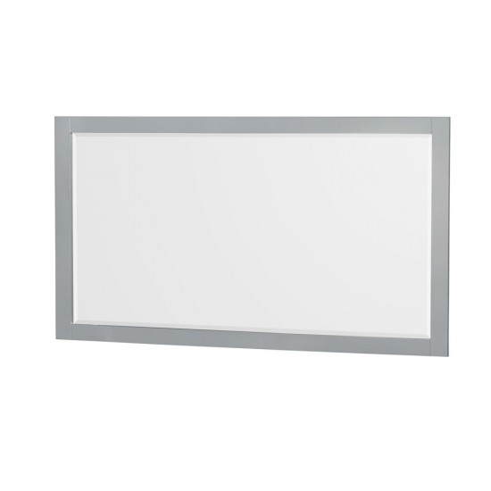 60 Inch Double Bathroom Vanity in Gray, Carrara Cultured Marble Countertop, Sinks, 58 Inch Mirror