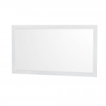 60 Inch Double Bathroom Vanity in White, Carrara Cultured Marble Countertop, Sinks, 58 Inch Mirror