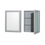 60 Inch Single Bathroom Vanity in Gray, White Cultured Marble Countertop, Sink, Medicine Cabinet