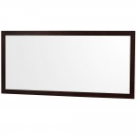 72 Inch Double Bathroom Vanity in Espresso, White Cultured Marble Countertop, Sinks, 70 Inch Mirror