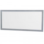 72 Inch Double Bathroom Vanity in Gray, White Cultured Marble Countertop, Sinks, 70 Inch Mirror