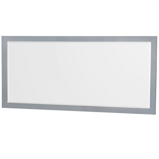 72 Inch Double Bathroom Vanity in Gray, White Cultured Marble Countertop, Sinks, 70 Inch Mirror