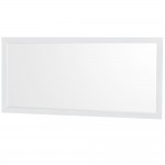 72 Inch Double Bathroom Vanity in White, Carrara Cultured Marble Countertop, Sinks, 70 Inch Mirror