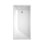 59 Inch Freestanding Bathtub in White, Chrome Trim, Floor Mounted Faucet in Gold
