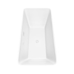 67 Inch Freestanding Bathtub in White, White Trim, Floor Mounted Faucet in Black