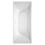 71 Inch Freestanding Bathtub in White, White Trim, Floor Mounted Faucet in Black