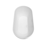 60 Inch Freestanding Bathtub in White, White Trim, Floor Mounted Faucet in Black